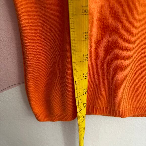 Vintage Orange Knit Sweater Tank Top Halloween 90s Y2K Retro Cozy Large - Picture 5 of 6
